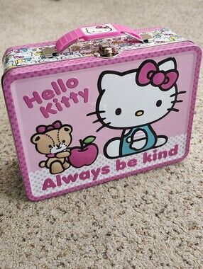 Sanrio Hello Kitty Pink Kids Tin Lunchbox